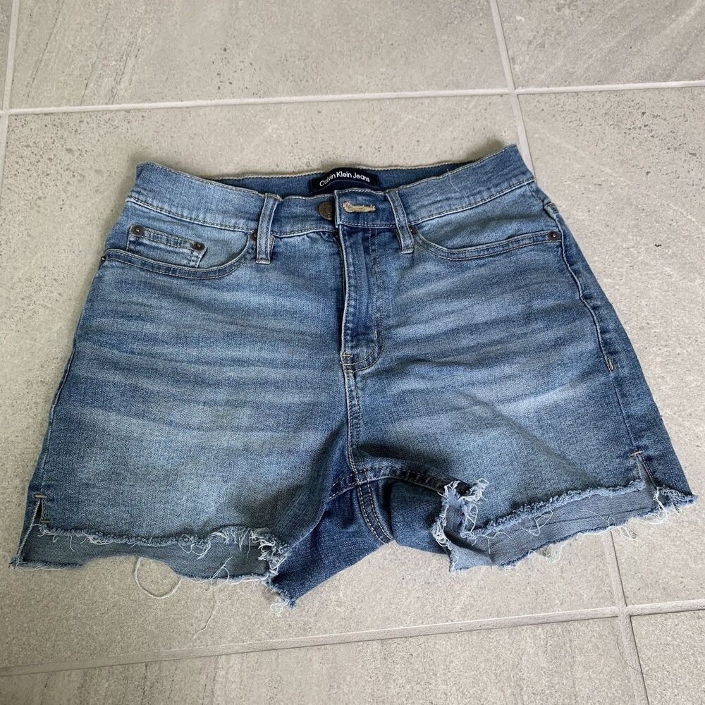 Calvin Klein Blue Cut Off Jean Shorts Size 25